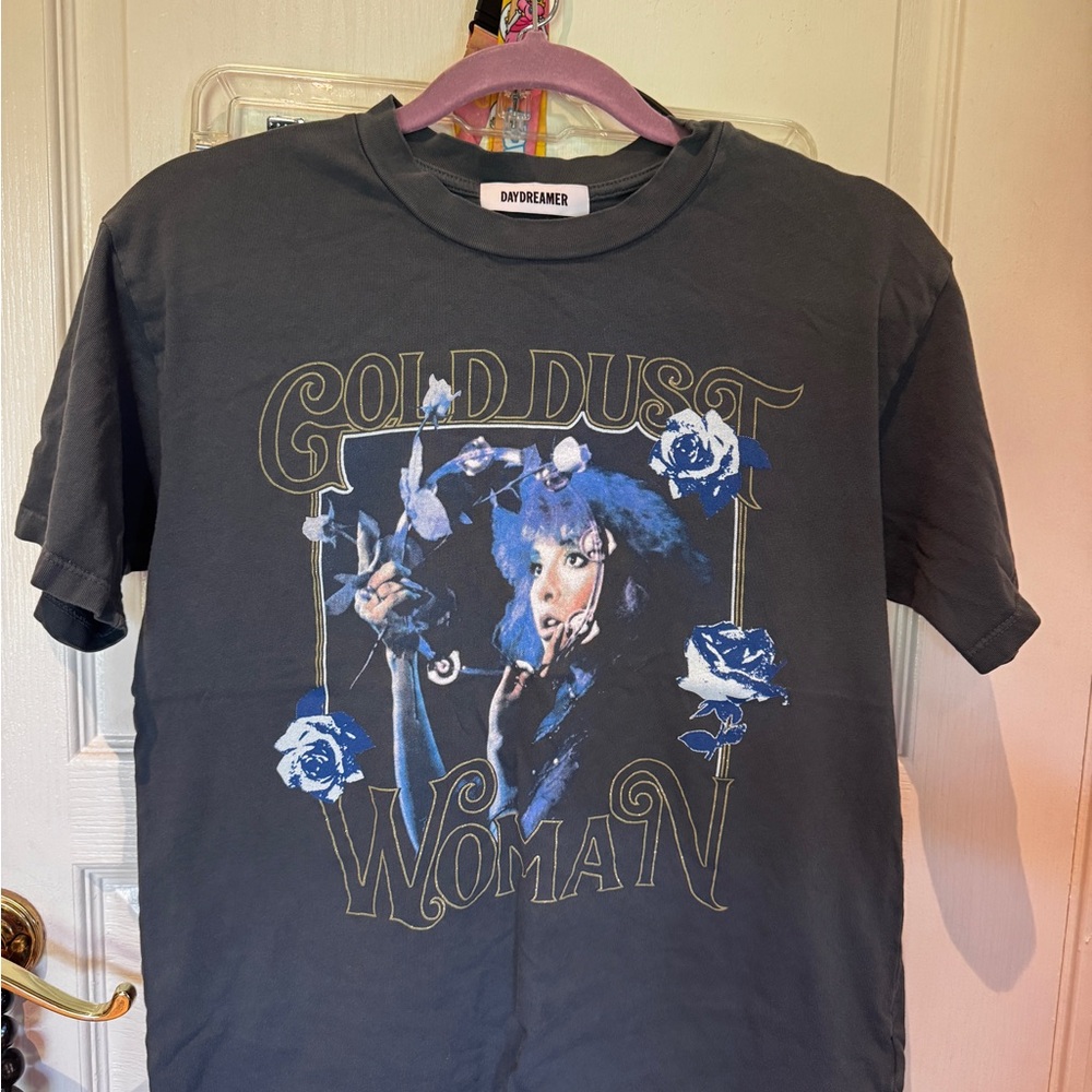 Daydreamer Charcoal Graphic Tee with Blue Accent